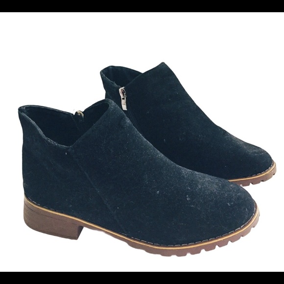 Martin Zipper Chelsea Boots/Booties Vegan/Faux Suede Black Size 7 - Picture 3 of 7